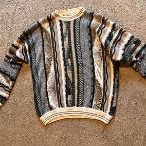 Vintage Cotton Traders Coogi Style Sweater Mens Large Streetwear Heavyweight 3D